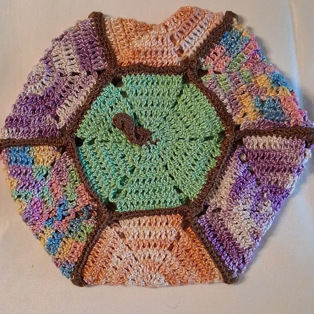 Purple Grape‎ Cluster Hand Crocheted Bottle Cap Hot Pad/ Coasters/potholder Set